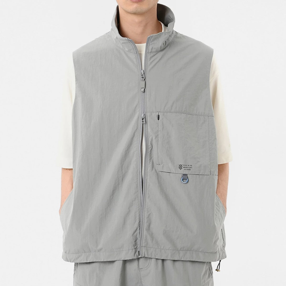 Oversized Stand Neck Vest