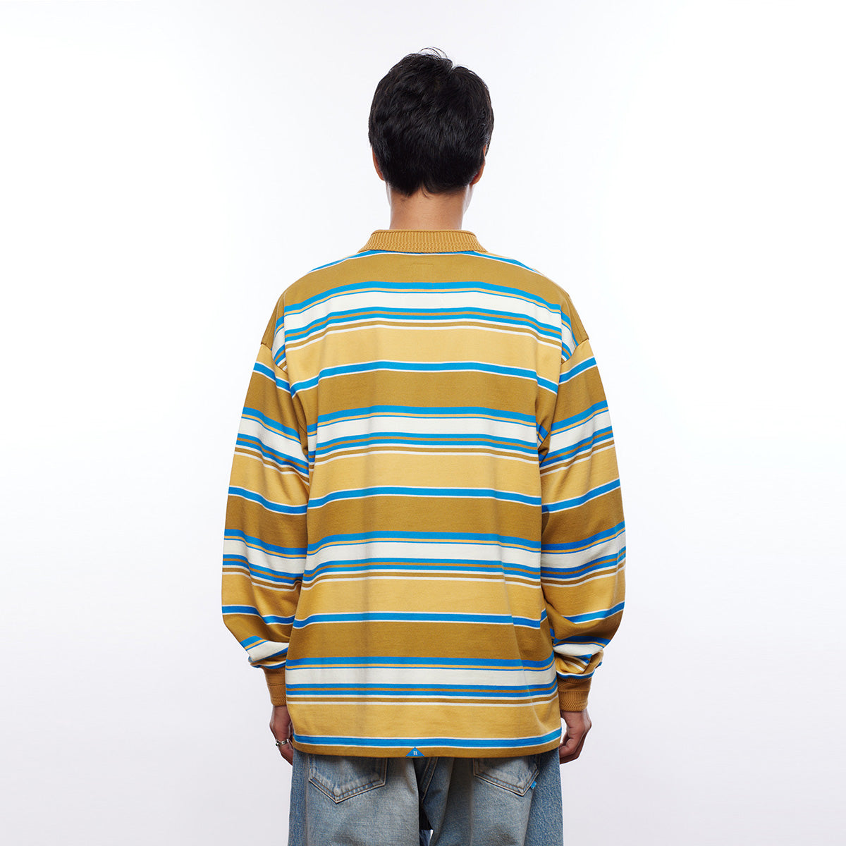 MULTI STRIPE L/S POLO SHIRT