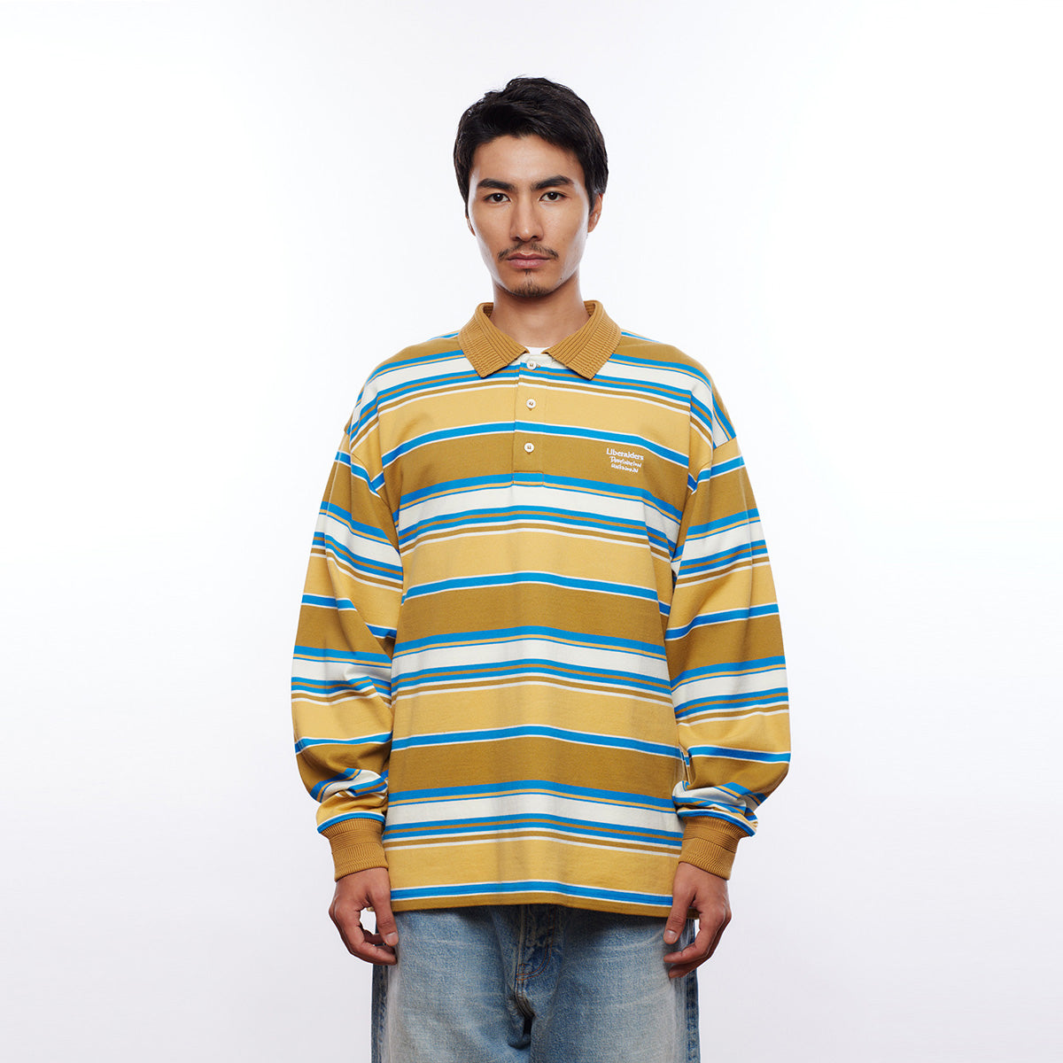 MULTI STRIPE L/S POLO SHIRT