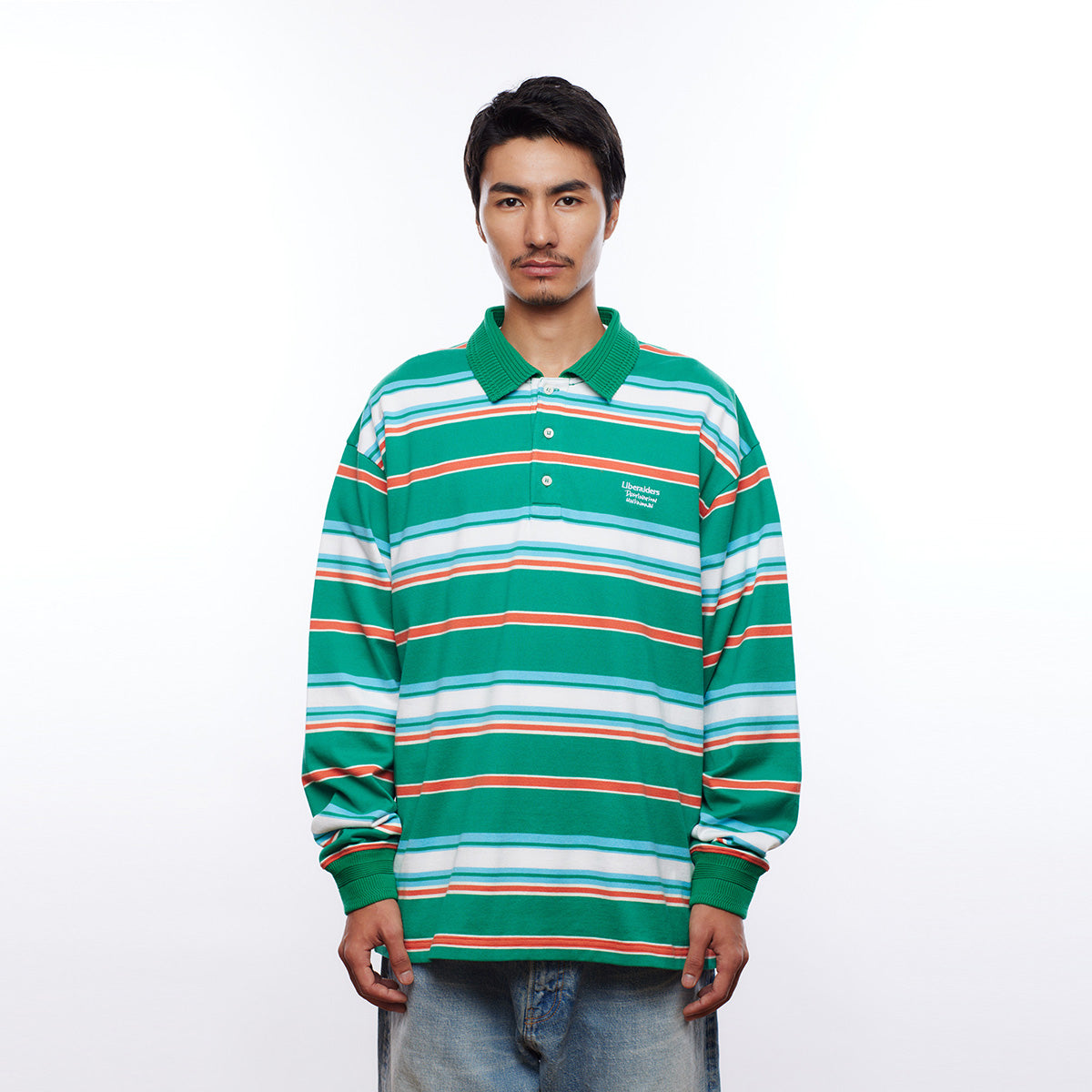 MULTI STRIPE L/S POLO SHIRT