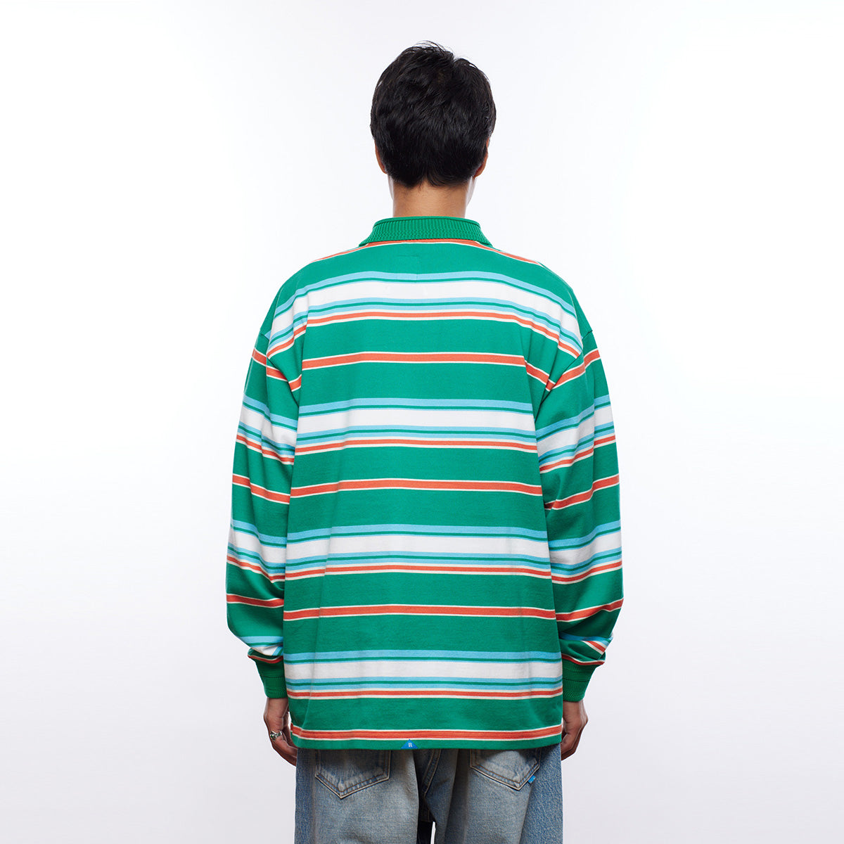 MULTI STRIPE L/S POLO SHIRT