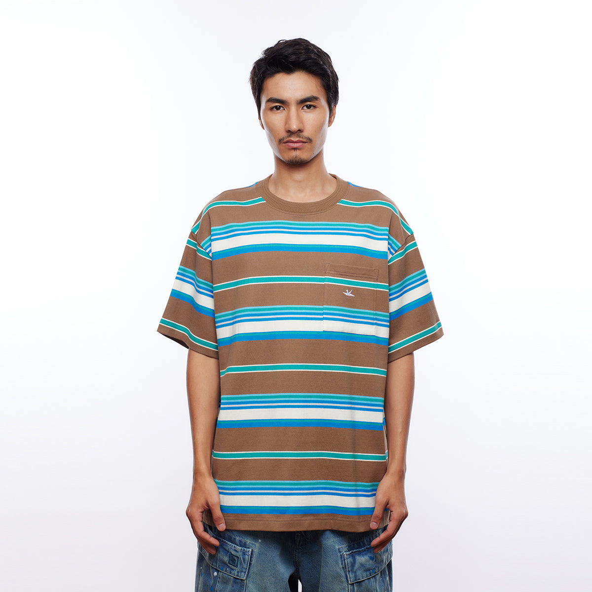 MULTI STRIPE POCKET TEE