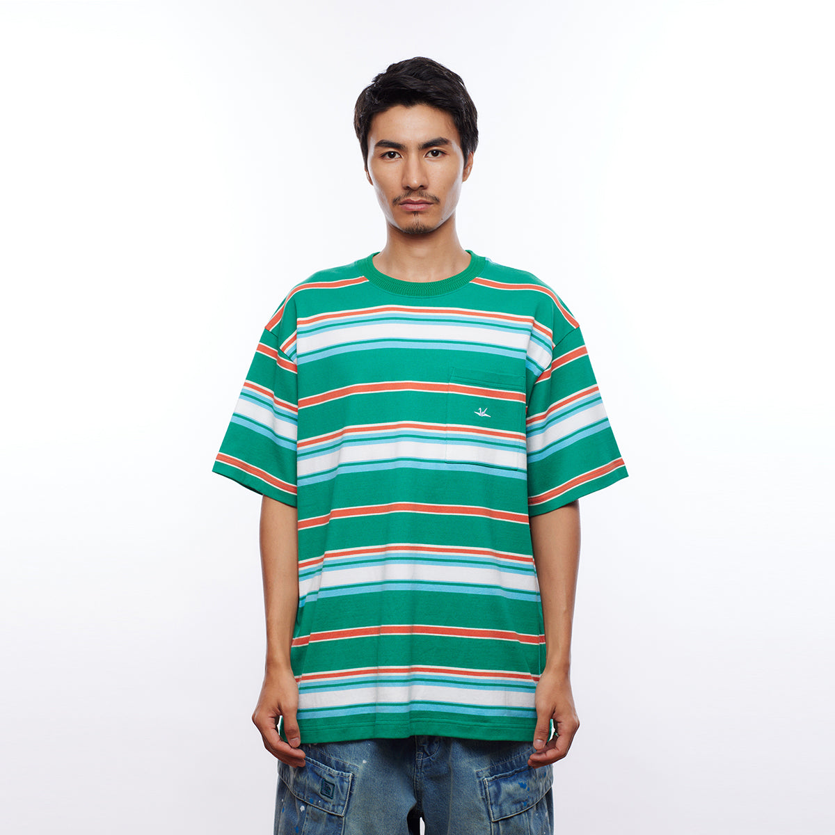 MULTI STRIPE POCKET TEE