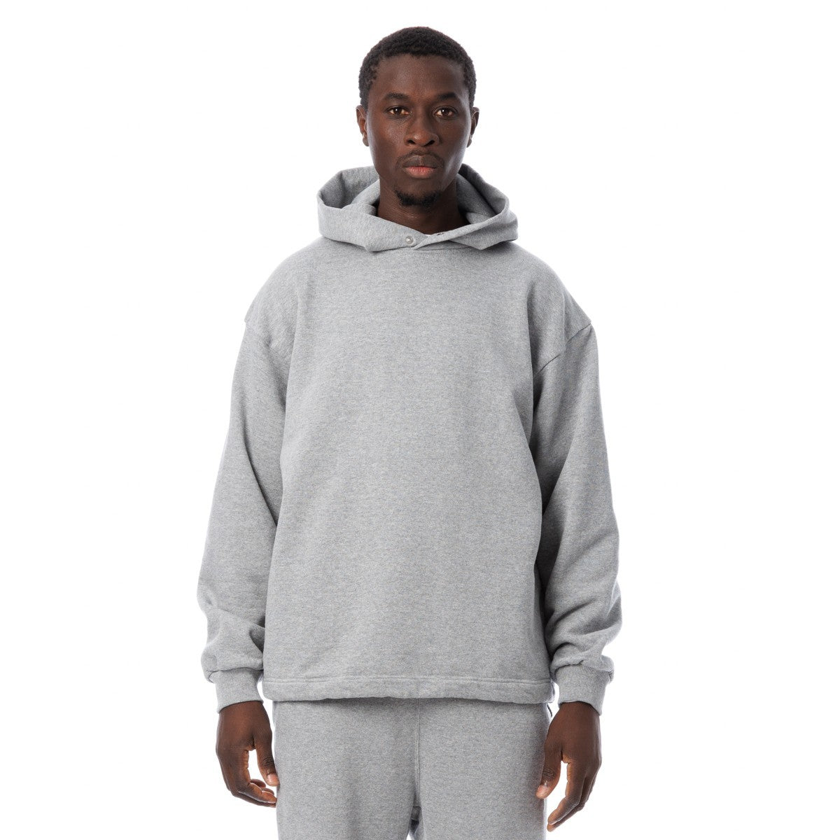Sandinista American Cotton Elastic Hooded Sweatshirt - HEATHER GRAY