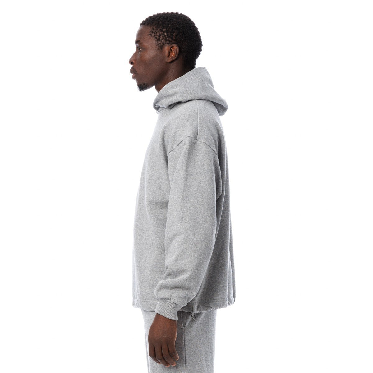 Sandinista American Cotton Elastic Hooded Sweatshirt - HEATHER GRAY