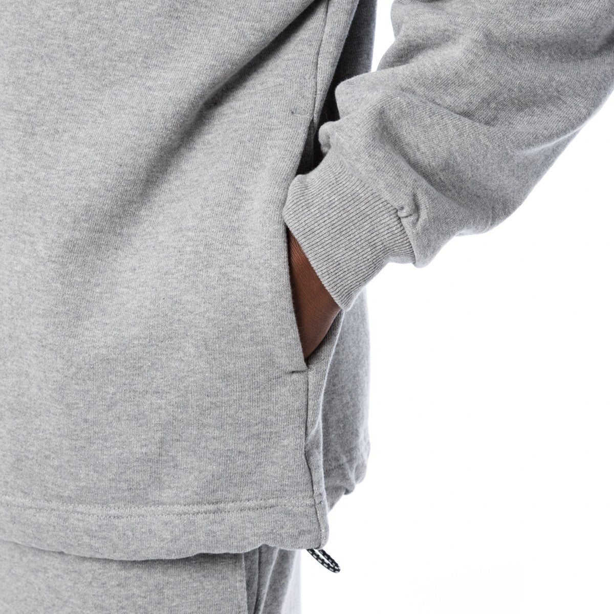 Sandinista American Cotton Elastic Hooded Sweatshirt - HEATHER GRAY