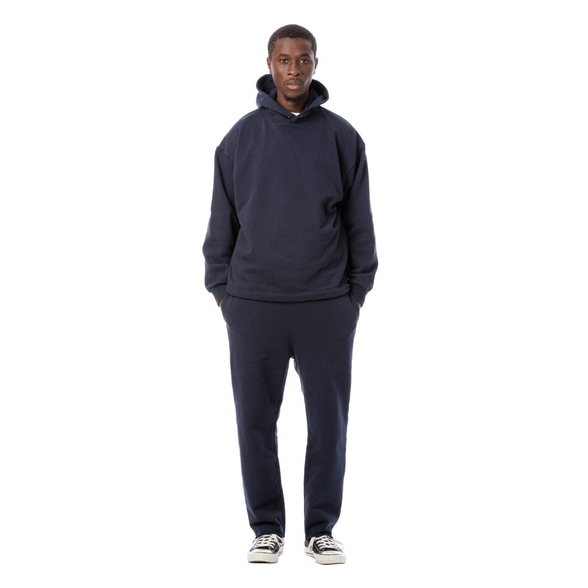 Sandinista American Cotton Elastic Hooded Sweatshirt - NAVY