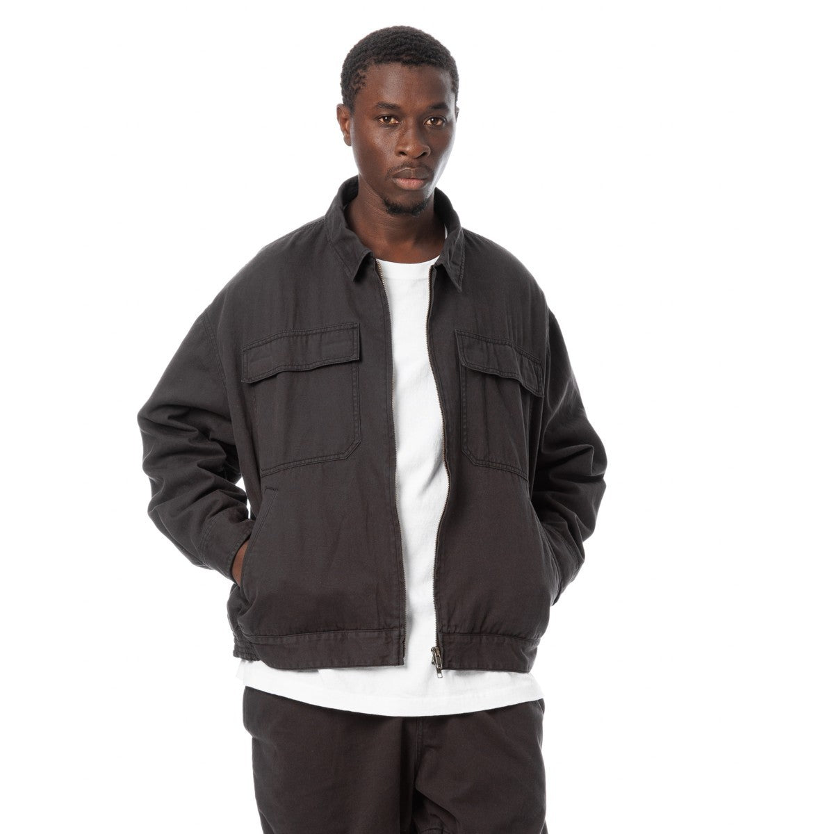 Sandinista Vintage Chino Jacket Overdyed - VINTAGE BLACK