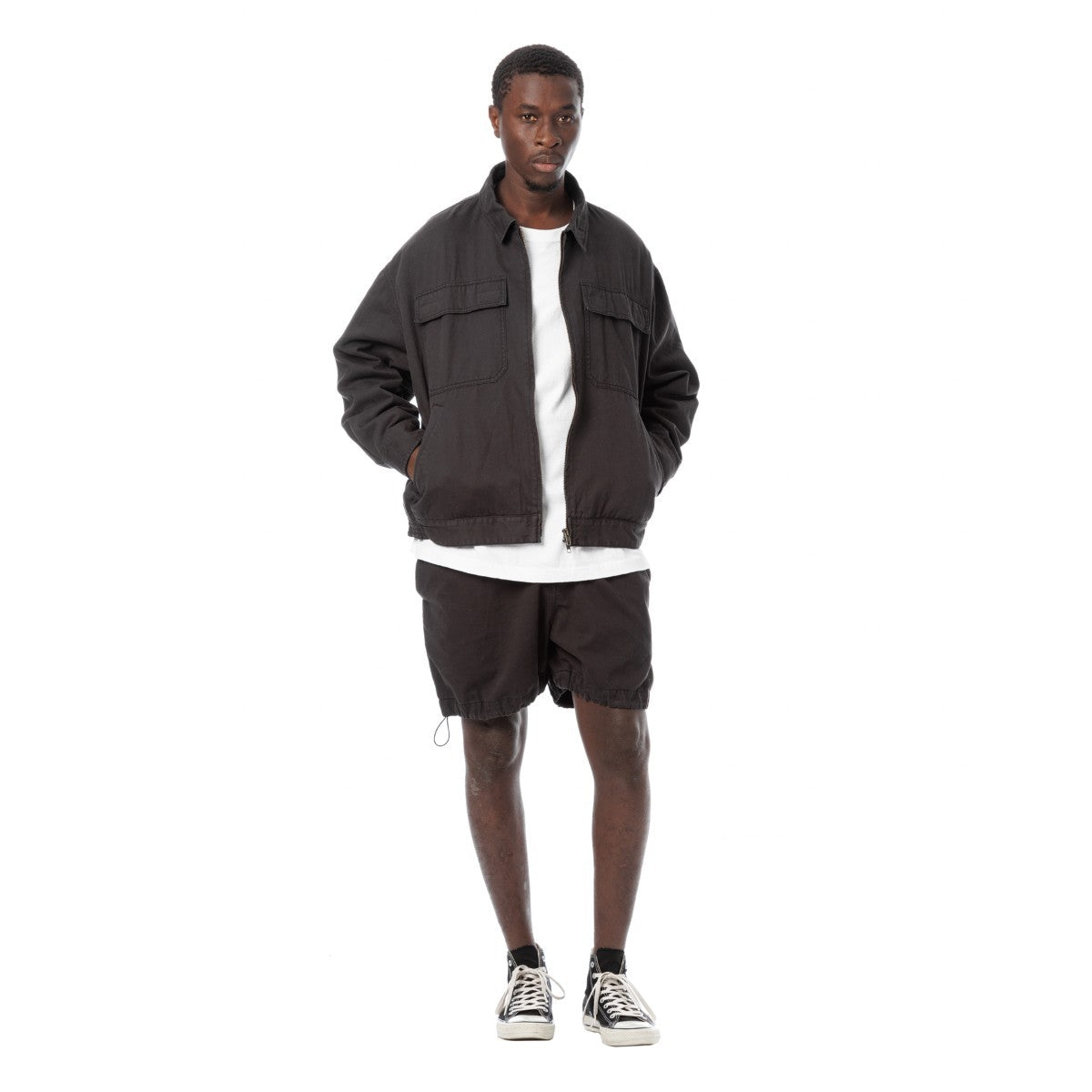 Sandinista Vintage Chino Jacket Overdyed - VINTAGE BLACK