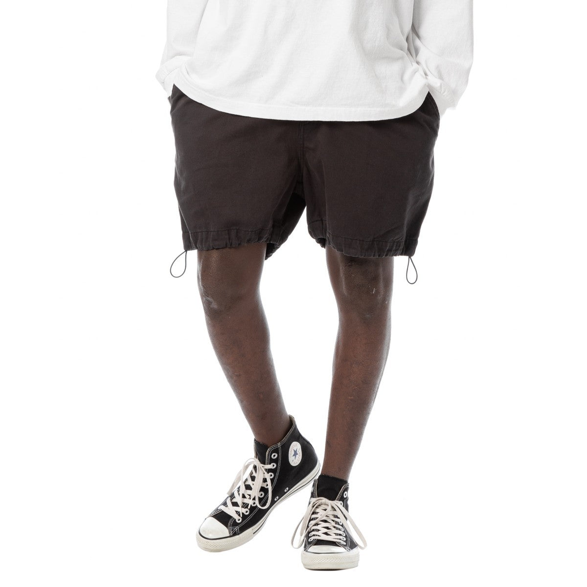 Sandinista Vintage Chino Tuck Shorts Overdyed - VINTAGE BLACK