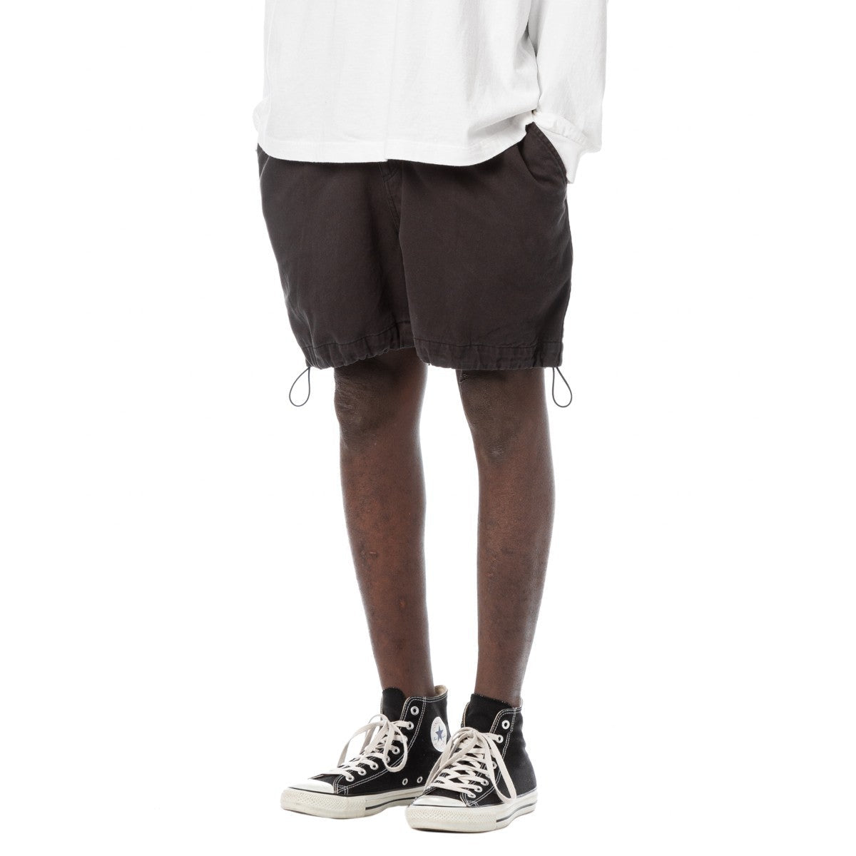 Sandinista Vintage Chino Tuck Shorts Overdyed - VINTAGE BLACK
