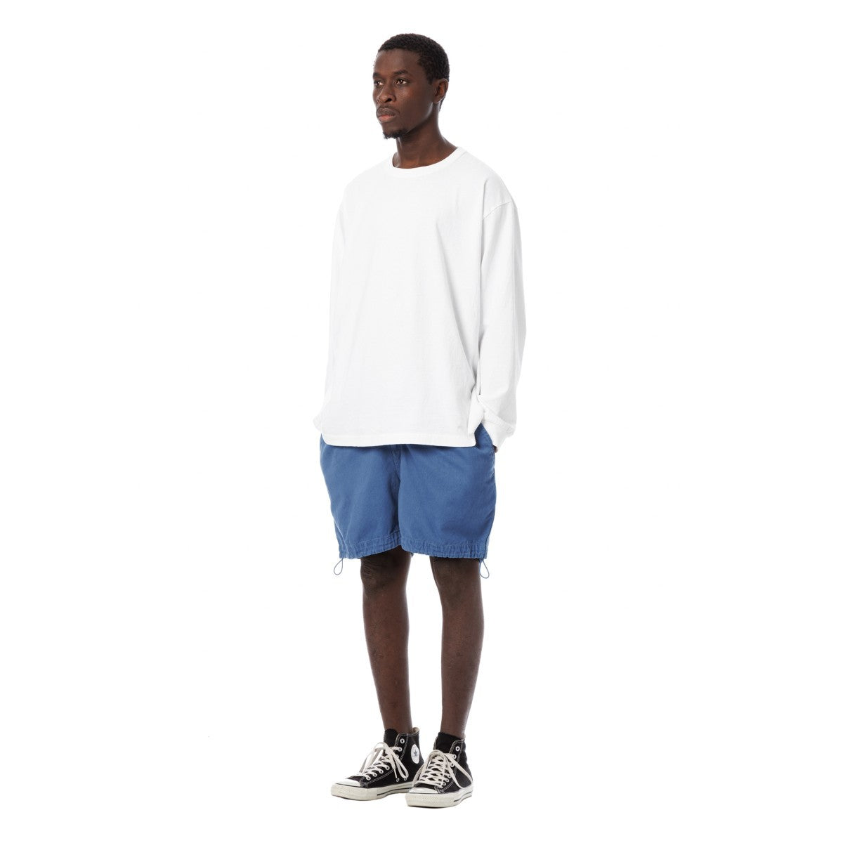 Sandinista Vintage Chino Tuck Shorts Overdyed - VINTAGE BLUE