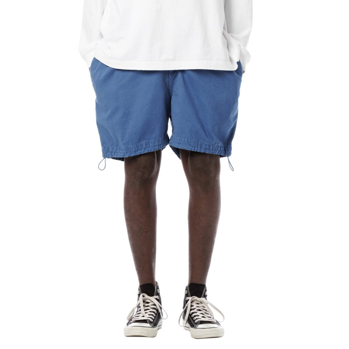 Sandinista Vintage Chino Tuck Shorts Overdyed - VINTAGE BLUE