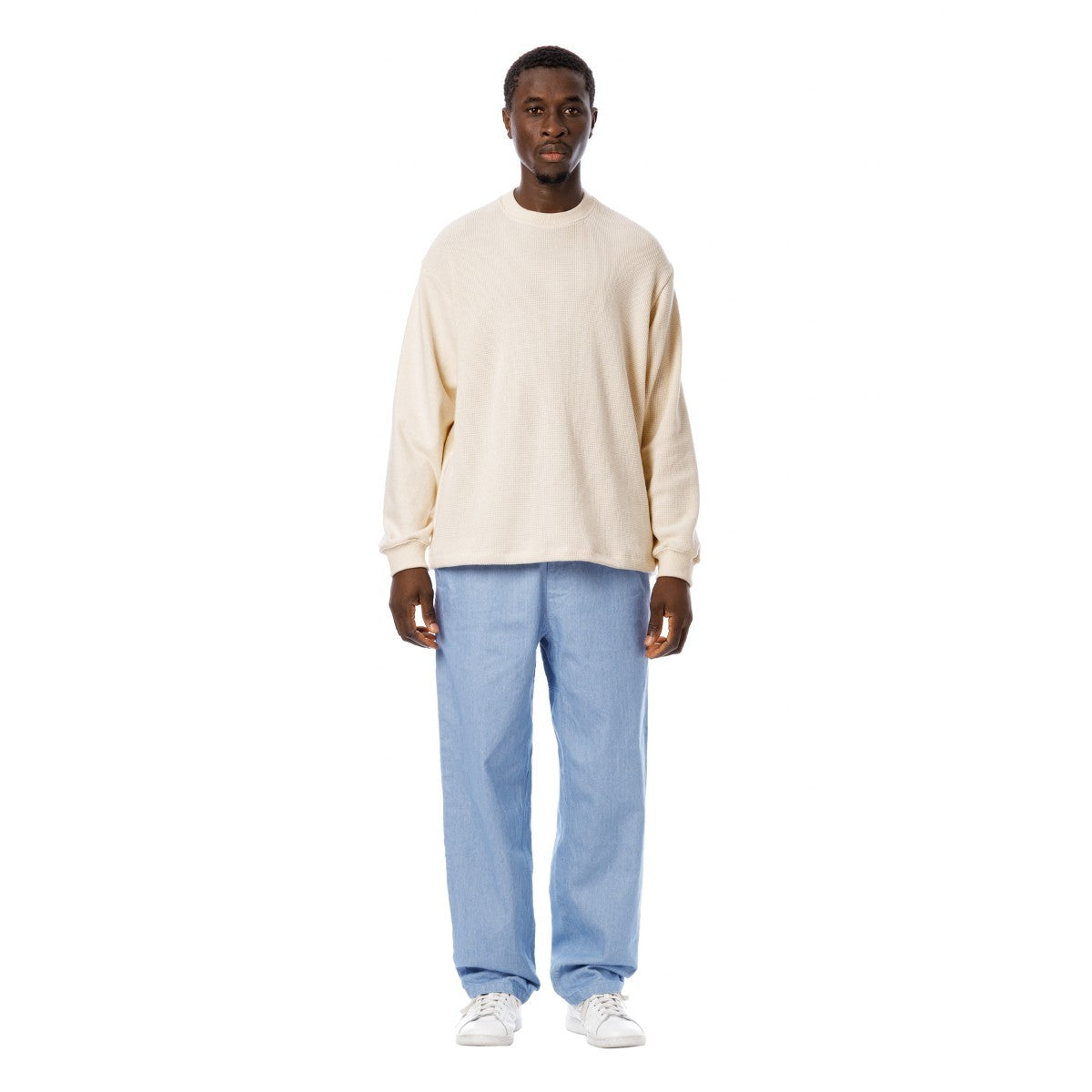 Sandinista 2 Tone Cotton Knit Top - NATURAL