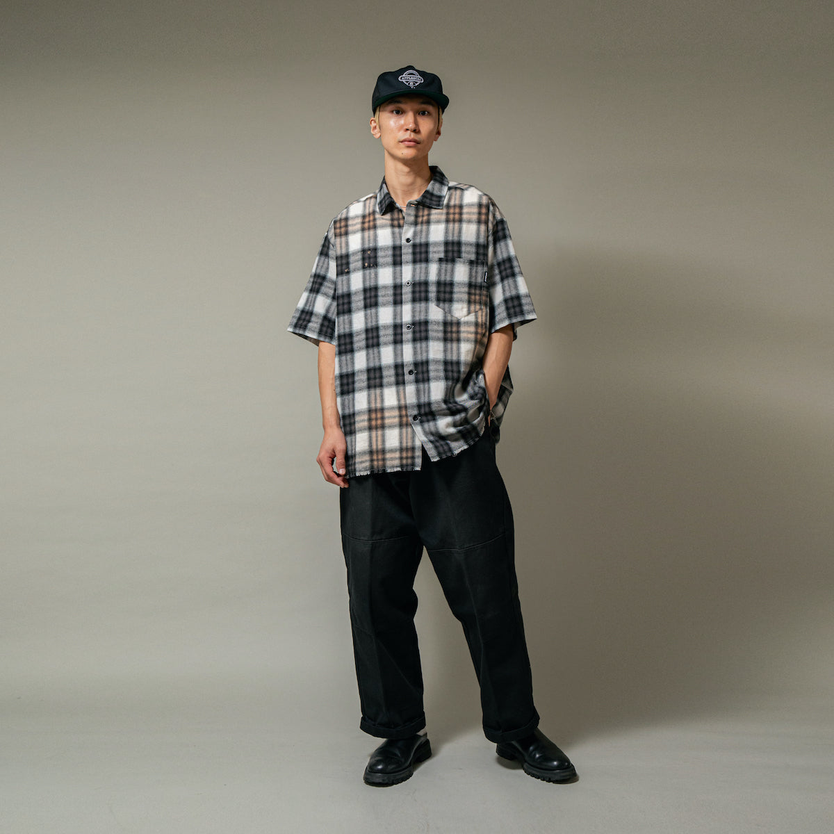 Ombre Check Damage S/S Shirt