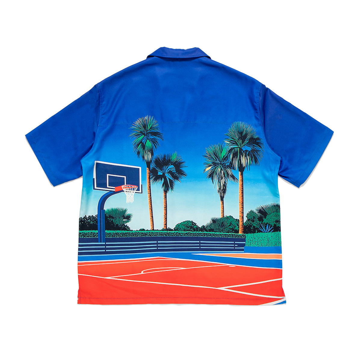 ”Palm Basketball Court” Aloha Shirt