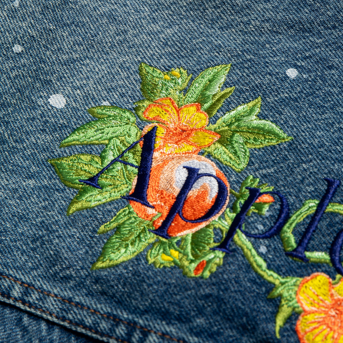 “Apple blossom Logo” Denim Jacket