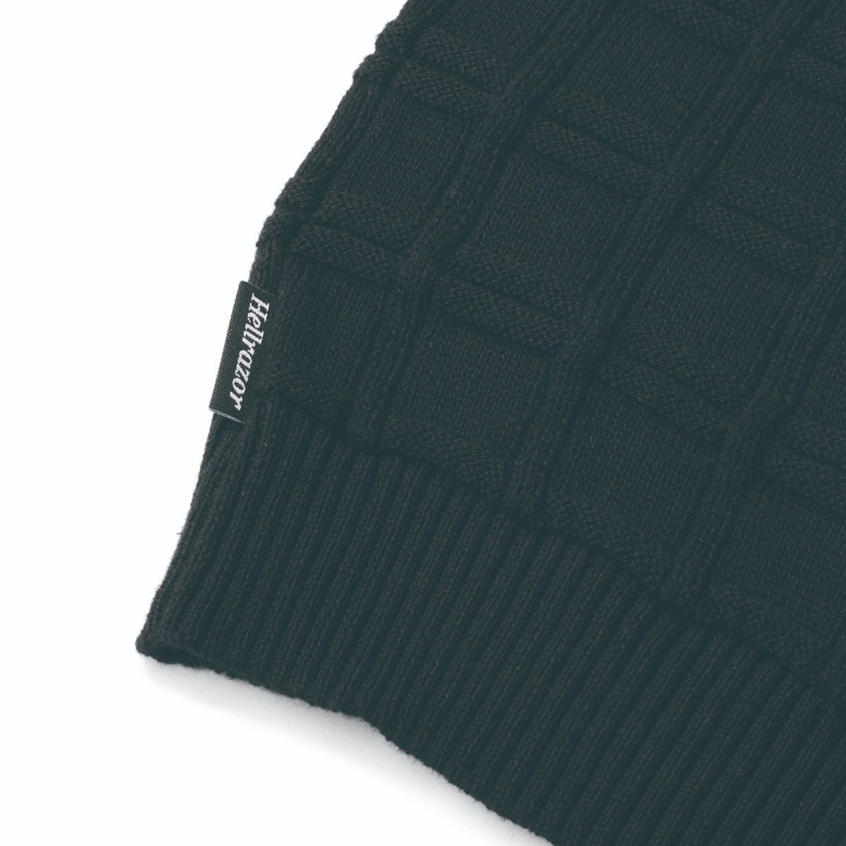HELLRAZOR SQUARE S/S BUTTON KNIT - BLACK