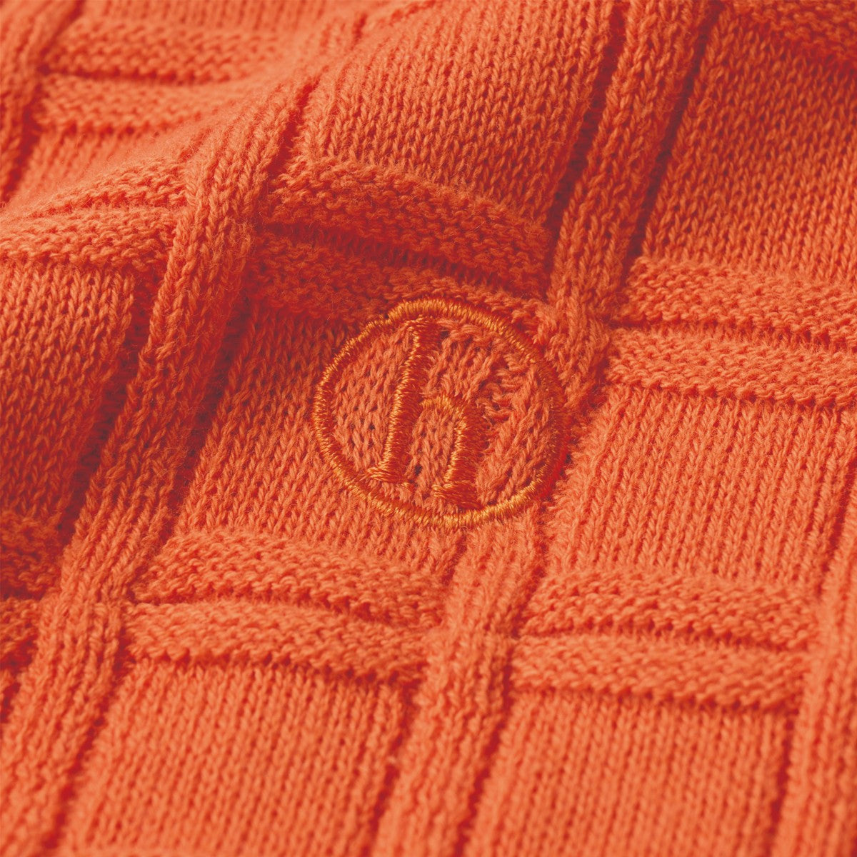 HELLRAZOR SQUARE S/S BUTTON KNIT - ORANGE