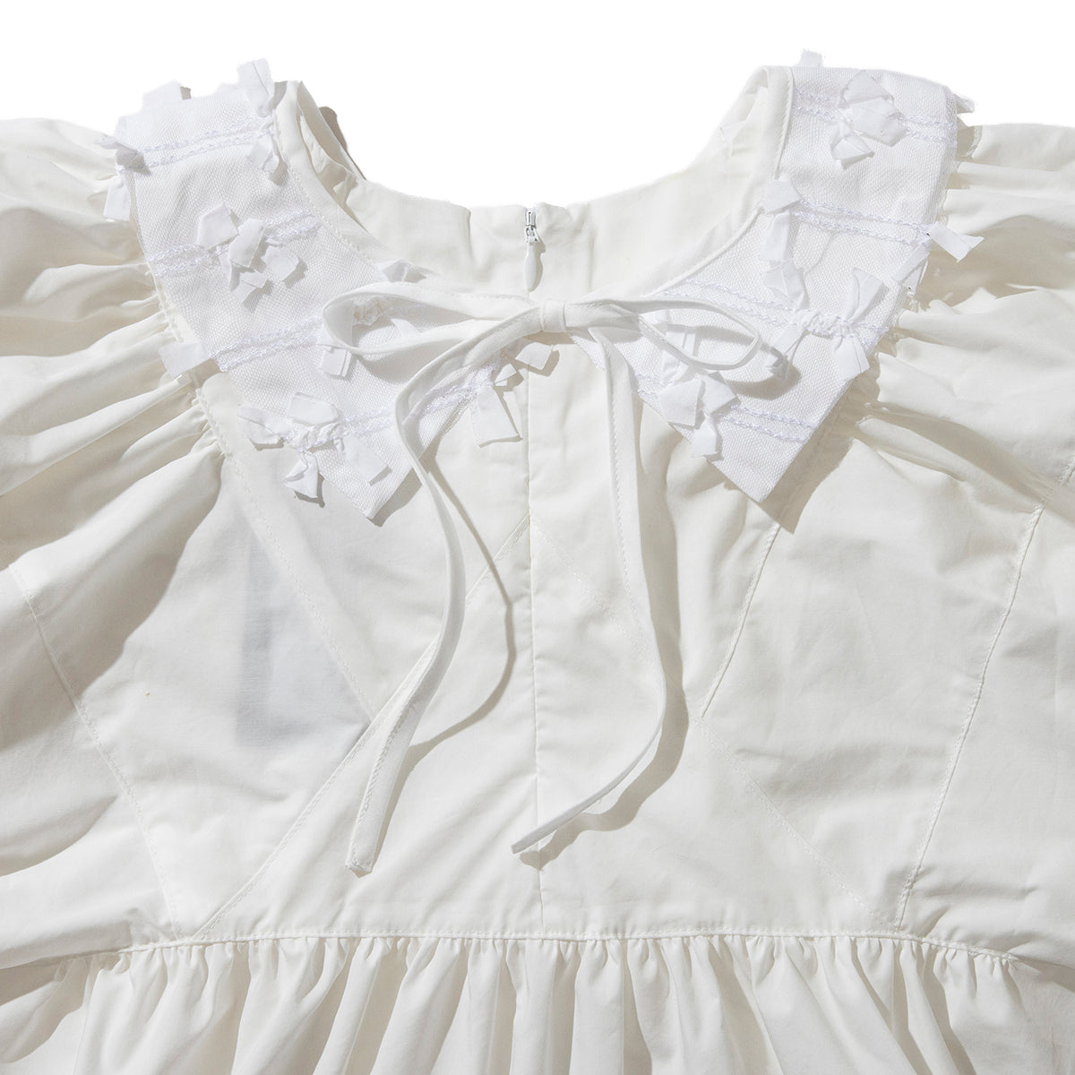 naokitomizuka Ribbon tulle collared blouse ナオキトミヅカ カラー ブラウス GRNTB003【レディース ブラウス シャツブラウス 襟付き 25SS】