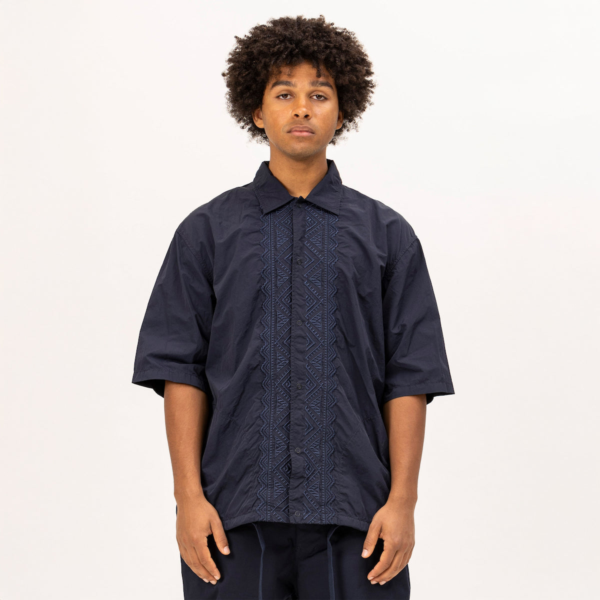 PE TYPEWRITER AFRICAN EMBROIDERY S/S WORK SHIRT