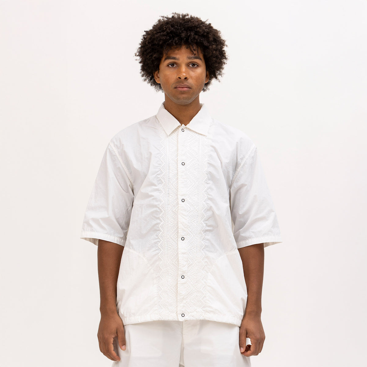 PE TYPEWRITER AFRICAN EMBROIDERY S/S WORK SHIRT