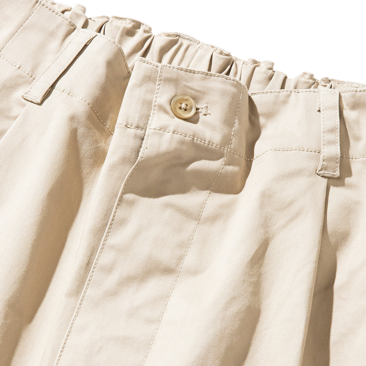 STRETCH CHINO CLOTH TWO TUCK WIDE HALF PANTS