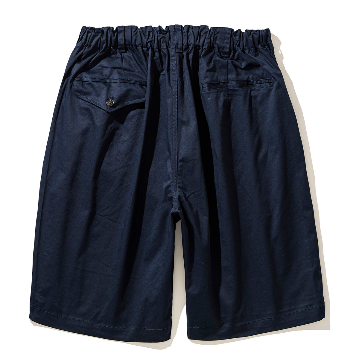 STRETCH CHINO CLOTH TWO TUCK WIDE HALF PANTS
