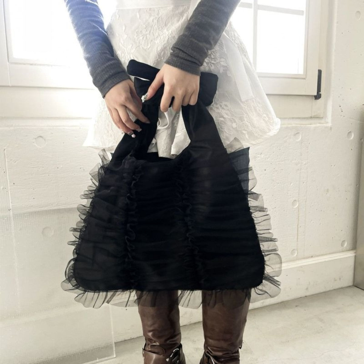 Casselini Wide Tulle Tote キャセリーニ ワイドチュールトート 252-110510【レディース 鞄 トートバッグ 収納 A4 25FW】