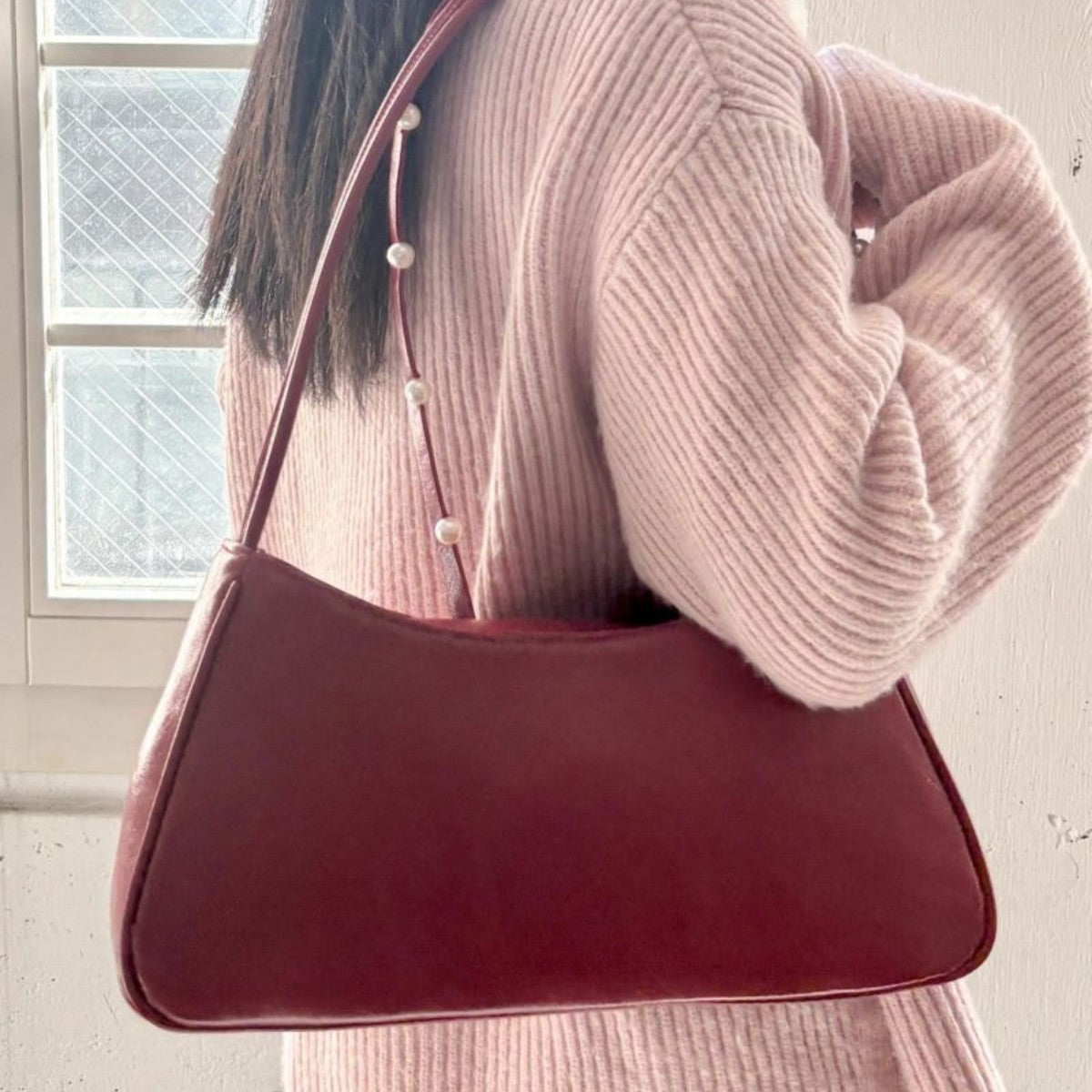 Casselini Shoulder Ribbon Enamel Bag キャセリーニ 肩リボンエナメルバッグ 252-110513【レディース 鞄 ハンドバッグ 光沢感 カジュアル フォーマル 25FW】