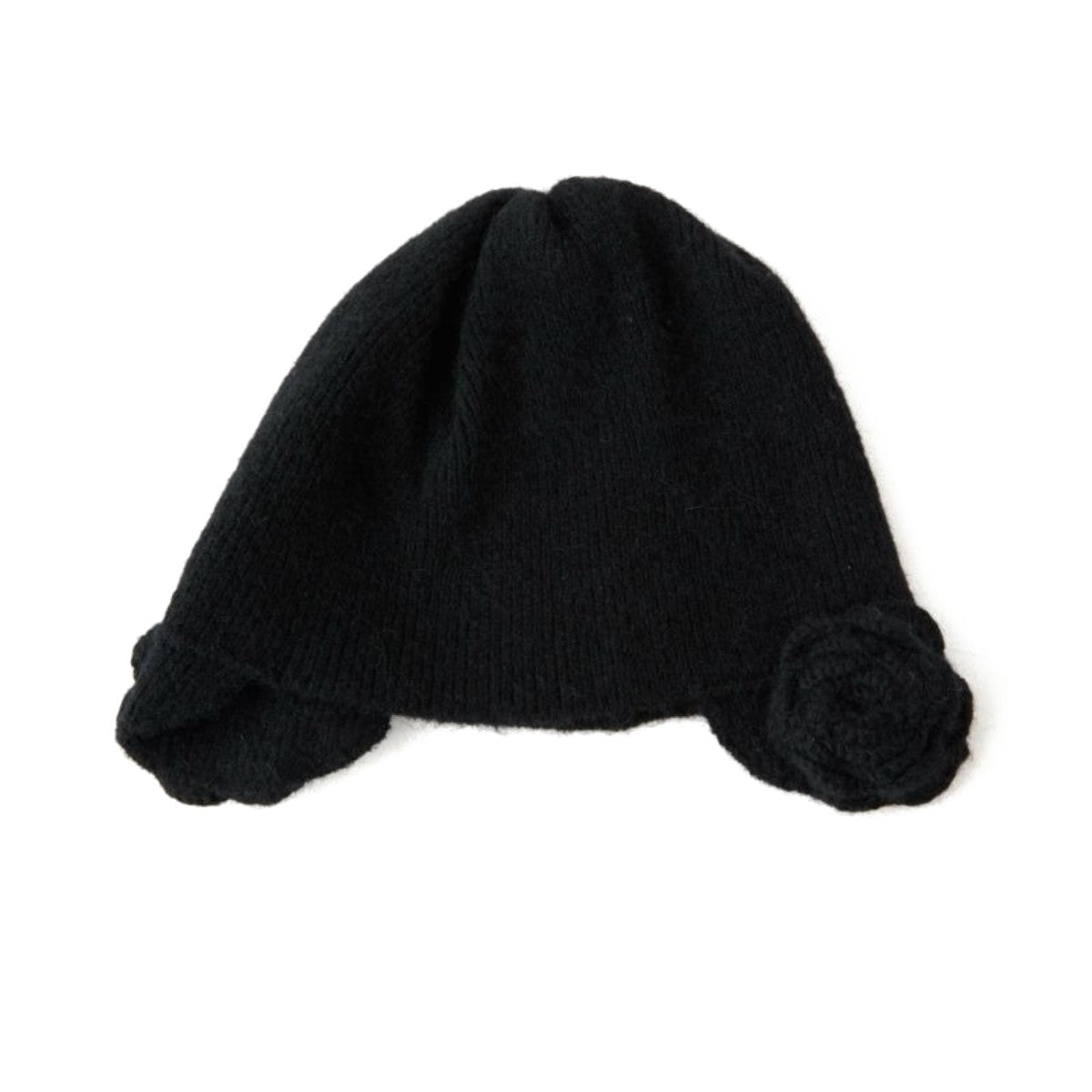 Casselini Flower Knit Hat キャセリーニ フラワーニット帽 252-112701【レディース ニット帽 レディース 防寒 フラワー リブ編み 冬 25FW】