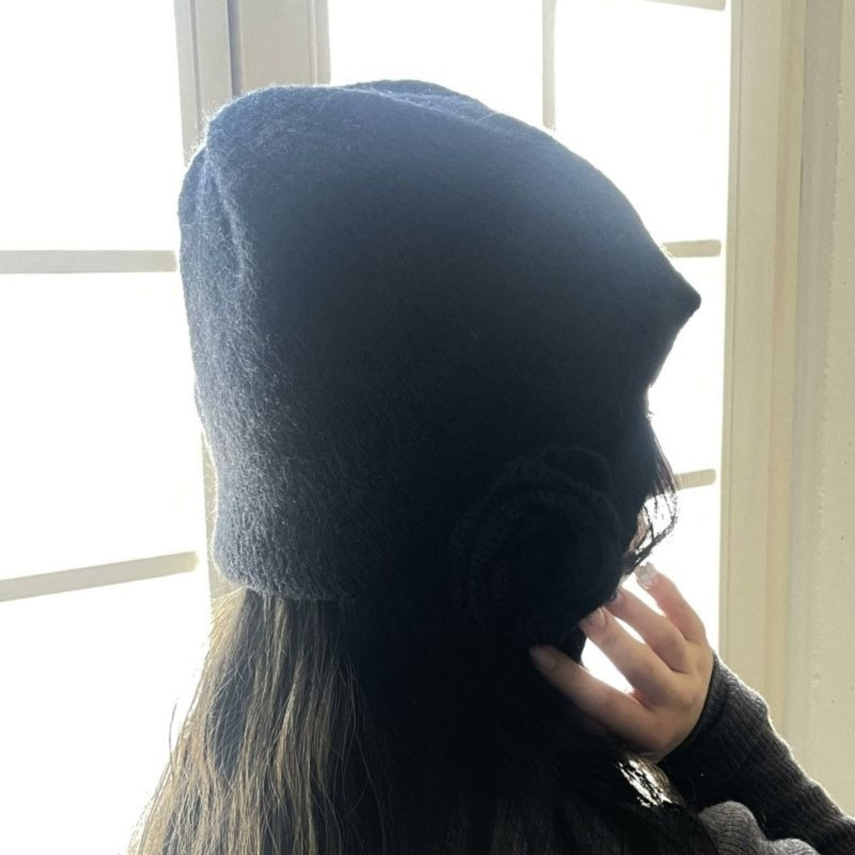 Casselini Flower Knit Hat キャセリーニ フラワーニット帽 252-112701【レディース ニット帽 レディース 防寒 フラワー リブ編み 冬 25FW】