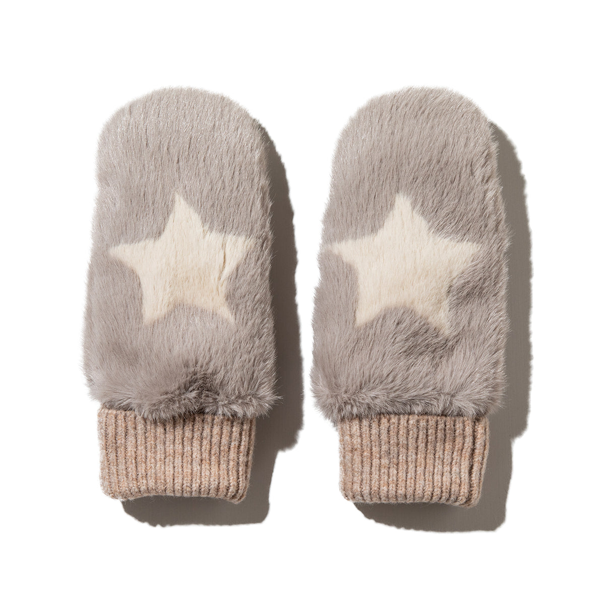 CONTROL FREAK STAR FAUX FUR MITTENS コントロールフリーク スターフェイクファーミトン 252-122204【レディース ポリエステル100% フェイクファー シャギー感 パッチワーク 25FW】