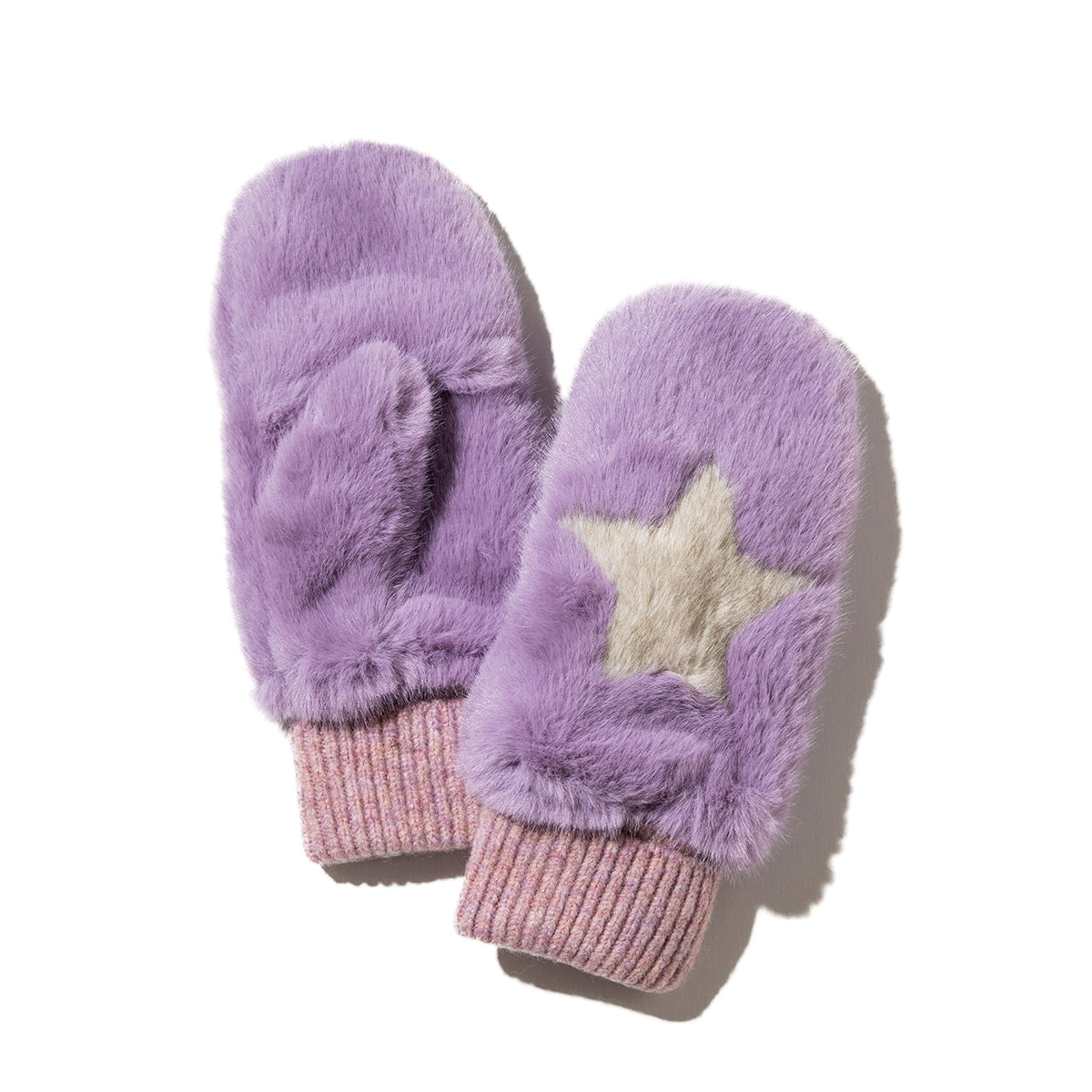 CONTROL FREAK STAR FAUX FUR MITTENS コントロールフリーク スターフェイクファーミトン 252-122204【レディース ポリエステル100% フェイクファー シャギー感 パッチワーク 25FW】