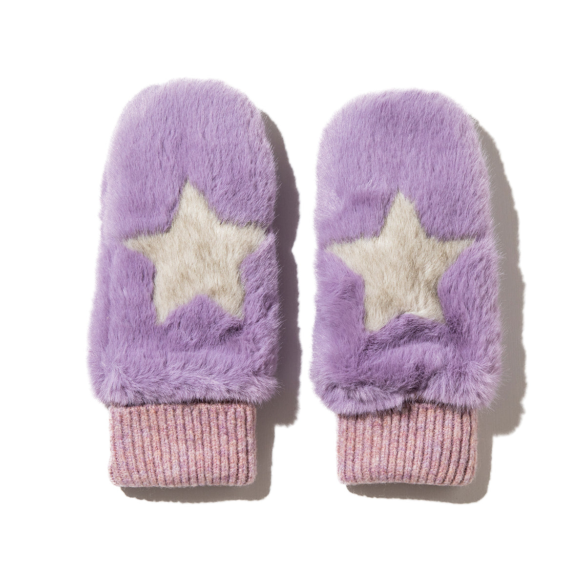 CONTROL FREAK STAR FAUX FUR MITTENS コントロールフリーク スターフェイクファーミトン 252-122204【レディース ポリエステル100% フェイクファー シャギー感 パッチワーク 25FW】