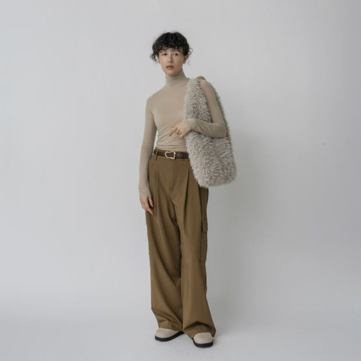 LE VERNIS Sculpture Mou Azuma ル・ベルニ スカルプチャー ムー アズマ 252-212520【レディース バッグ トート ファー 大容量 ハンドバッグ 秋冬 レディース 25FW】