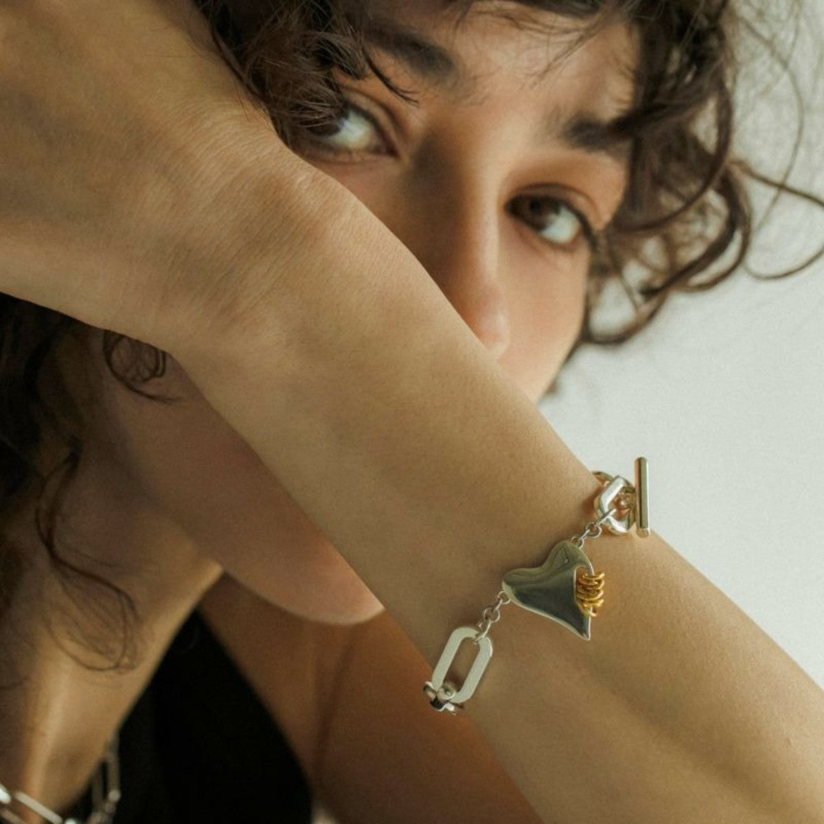 LAPUIS Coil heart bracelet ラピュイ コイル ハート ブレスレット 233-220105【レディース ブレスレット チェーンタイプ ハート 25FW】