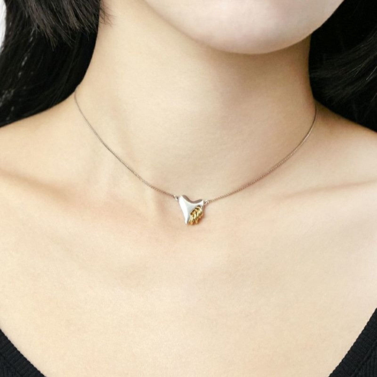 LAPUIS Coil heart necklace ラピュイ コイル ハート ネックレス 233-220121【レディース ネックレス ハート デイリーユース 25FW】