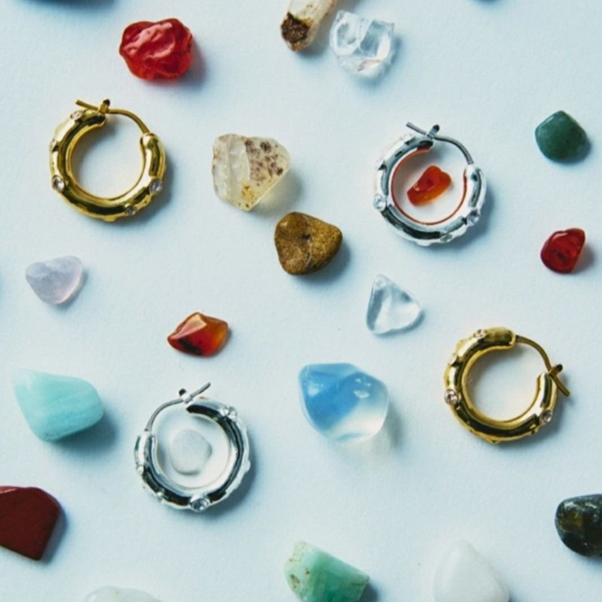LAPUIS Garden hoop pierced earrings ラピュイ ガーデン フープ ピアス イヤリング 252-220110【レディース ピアス イヤリング ジルコニア 25FW】