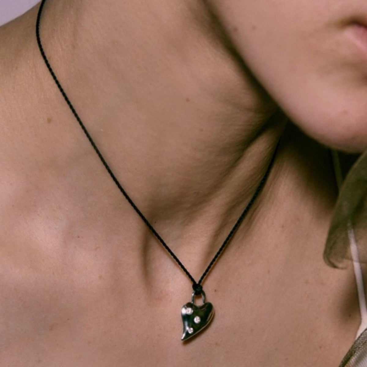LAPUIS Garden heart necklace ラピュイ ガーデン ハート ネックレス 252-220113【レディース ネックレス チョーカー ジルコニア 25FW】