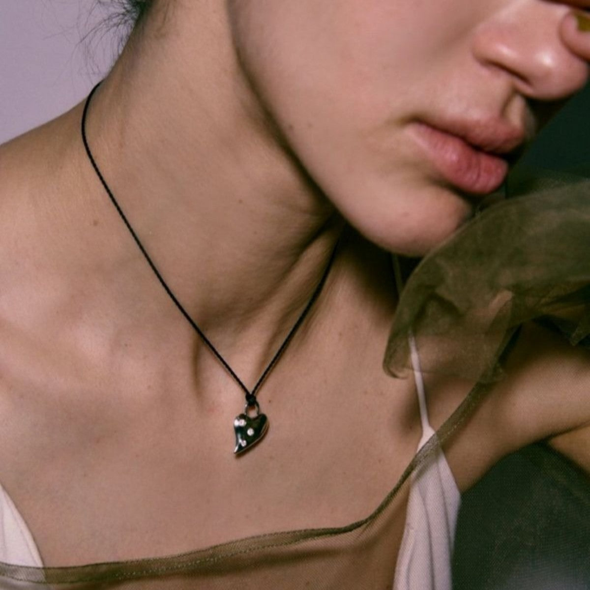 LAPUIS Garden heart necklace ラピュイ ガーデン ハート ネックレス 252-220113【レディース ネックレス チョーカー ジルコニア 25FW】