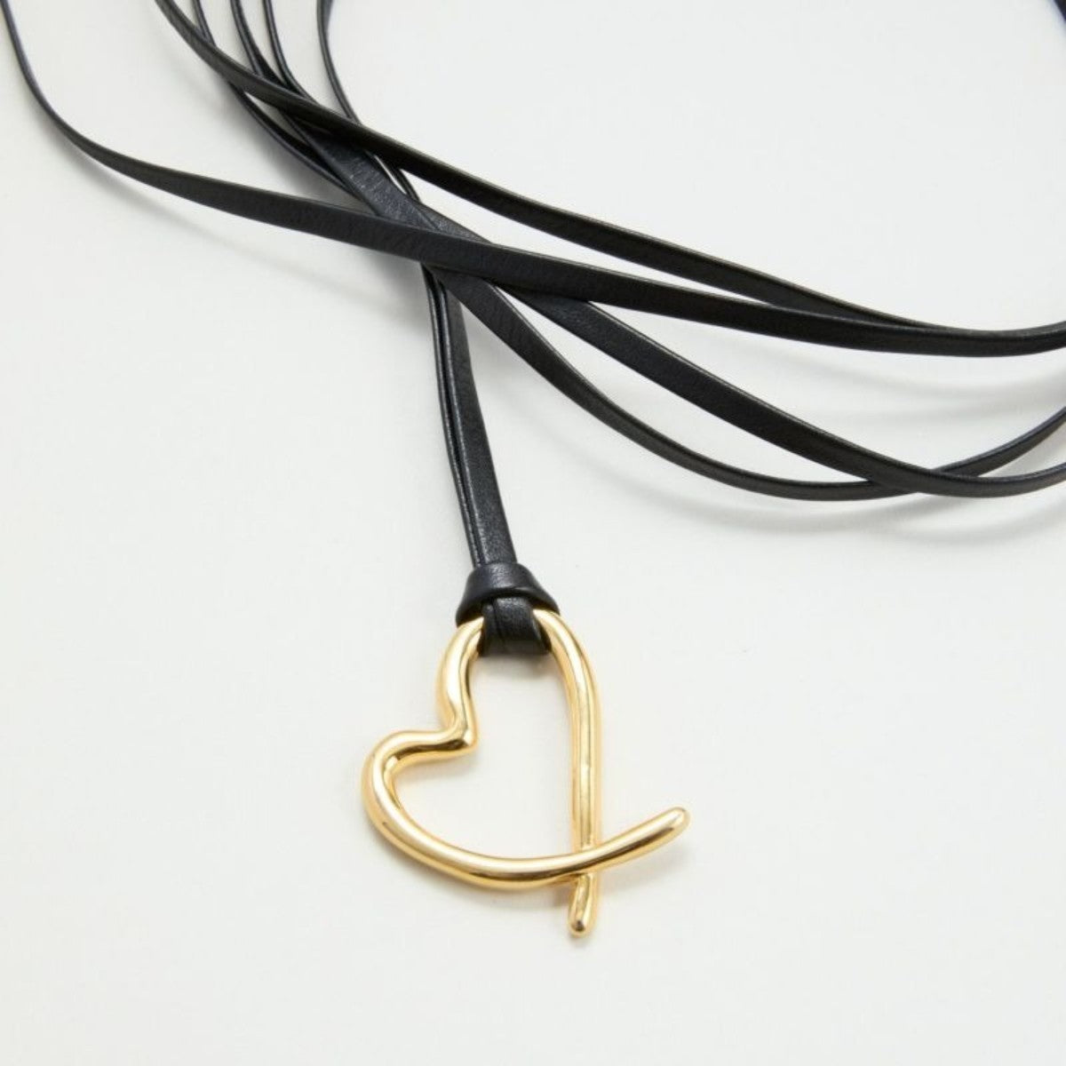 LAPUIS Heart parts belt ラピュイ ハート パーツ ベルト 253-220802【レディース アクセサリーベルト ネックレス チョーカー ハート型 25FW】