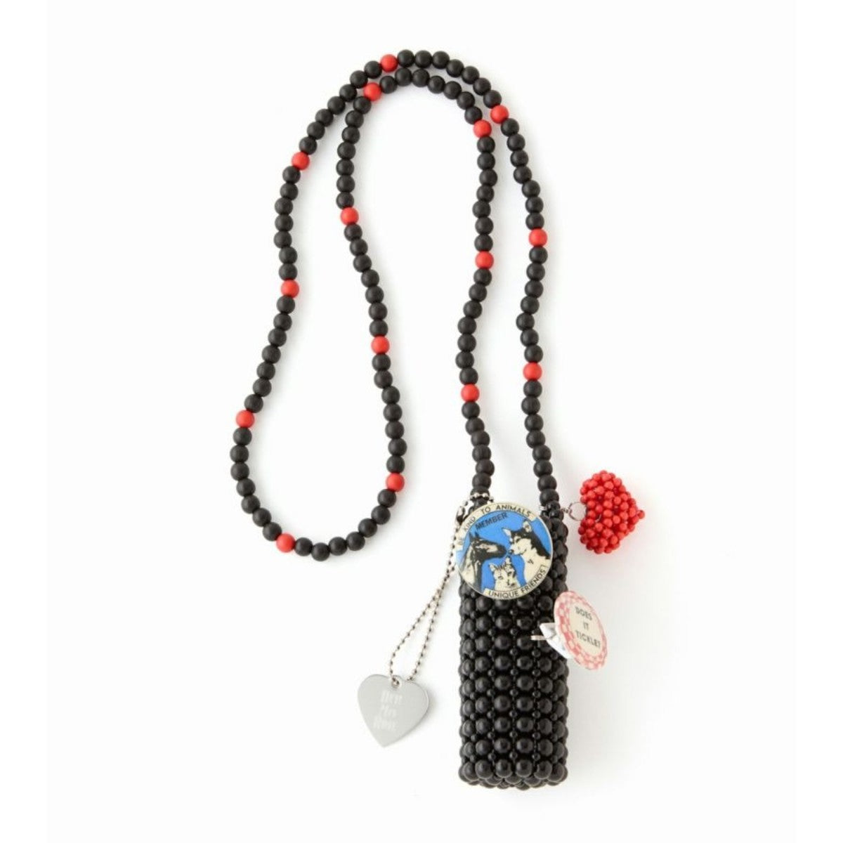 HEY! Mrs ROSE Beads Lip Necklace ヘイ!ミセスローズ ビーズ リップ ネックレス 253-140103【レディース ビーズ ネックレス バッグチャーム ハンドメイド アクセサリー リップケース 25FW】