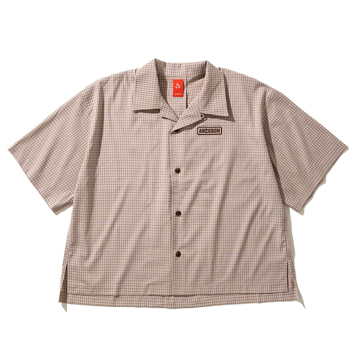 &RSON VACATION HALF SLEEVE SHIRT アンダーソン バケーション ハーフスリーブシャツ 2505-AND-FBL0006【メンズ レディース チェックシャツ 襟付き 春夏 25SS】