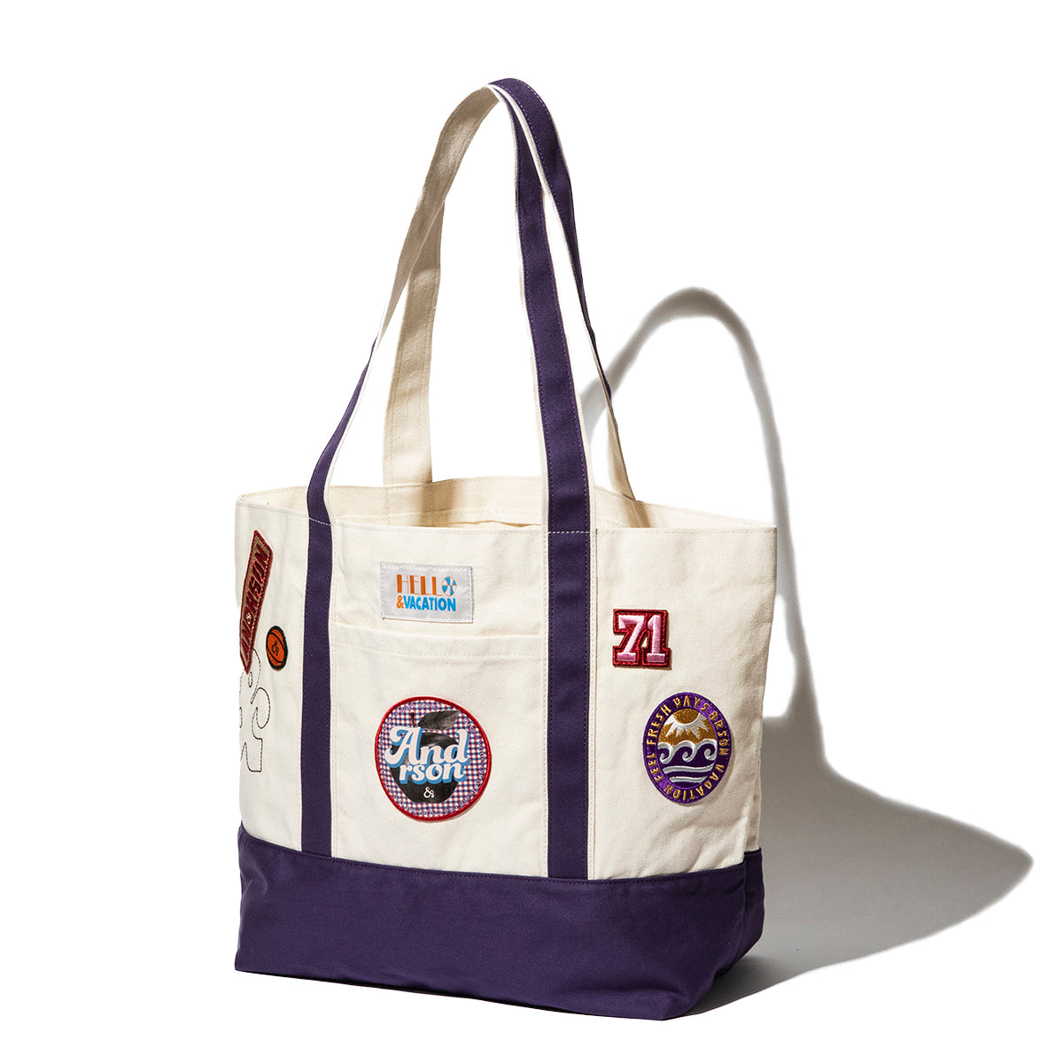 &RSON VACATION WAPPEN CANVAS TOTE アンダーソン バケーション ワッペンキャンバストート 2505-AND-ZBG0009【メンズ レディース トートバッグ 大容量 キャンパス生地 25SS】