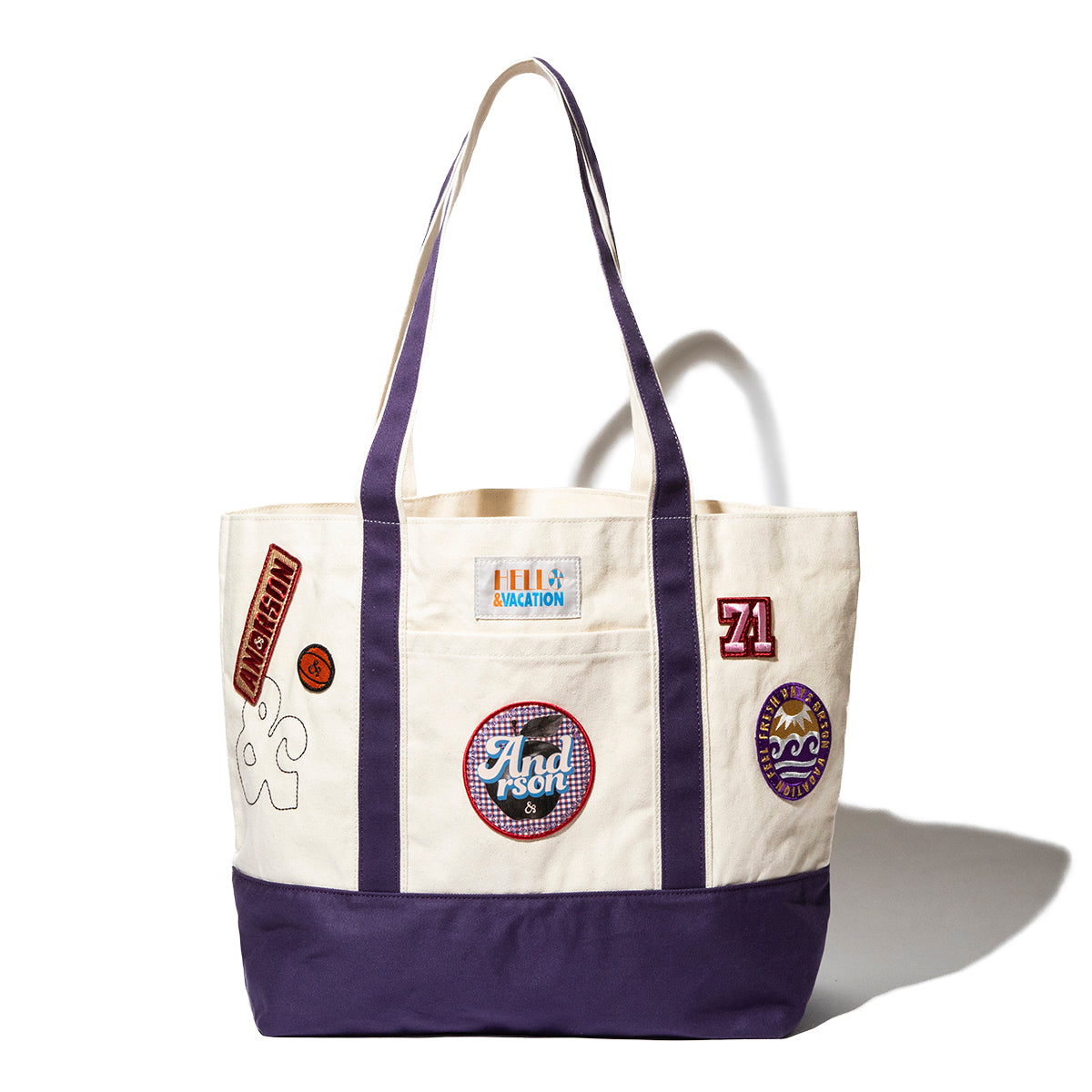 &RSON VACATION WAPPEN CANVAS TOTE アンダーソン バケーション ワッペンキャンバストート 2505-AND-ZBG0009【メンズ レディース トートバッグ 大容量 キャンパス生地 25SS】