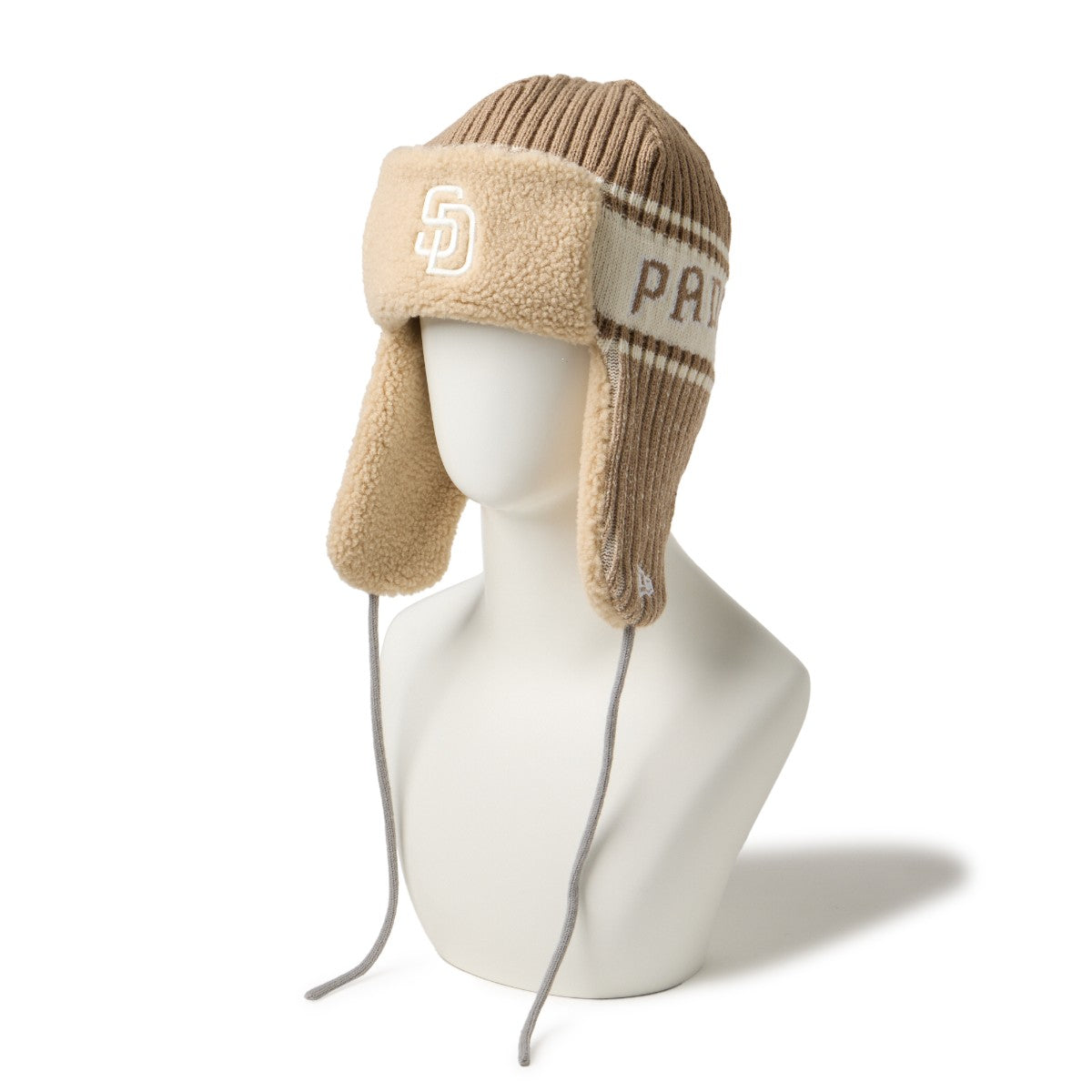 NEW ERA SAN DIEGO PADRES KNIT TRAPPER ニューエラ サンディエゴ・パドレス ニットトラッパー 14669983【メンズ ニットキャップ イヤーフラップ 防寒 冬 帽子 ボア裏地 25FW】
