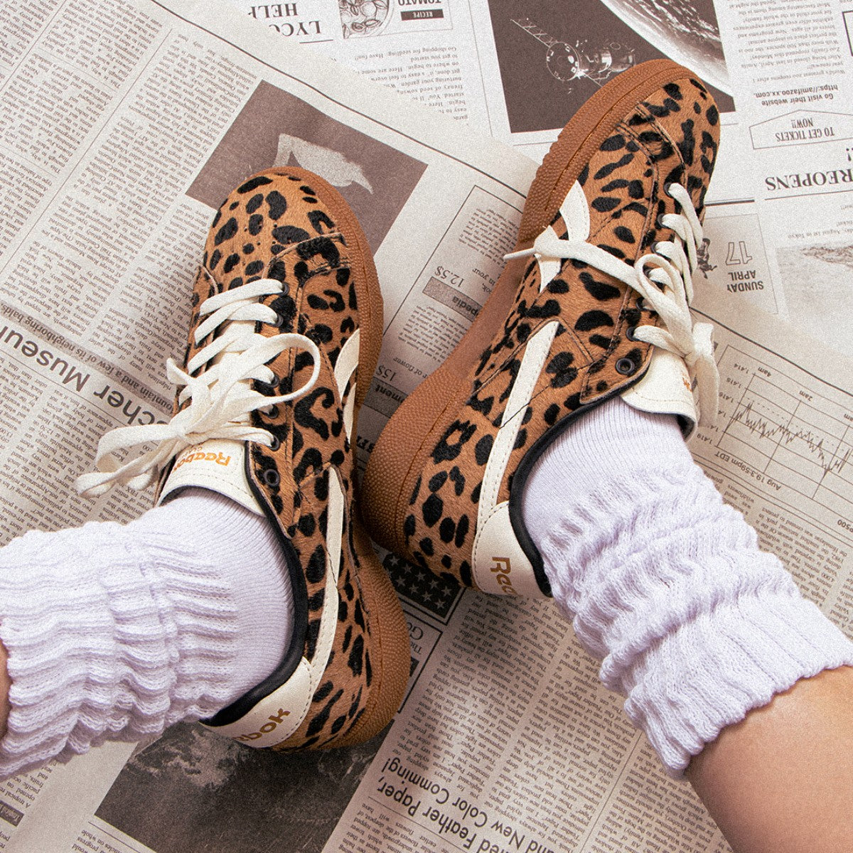 Reebok CLUB C GROUNDS UK リーボック クラブ シー グラウンズ UK 100229527【レディース スニーカー シューズ レオパード柄 ヒョウ柄 25FW】