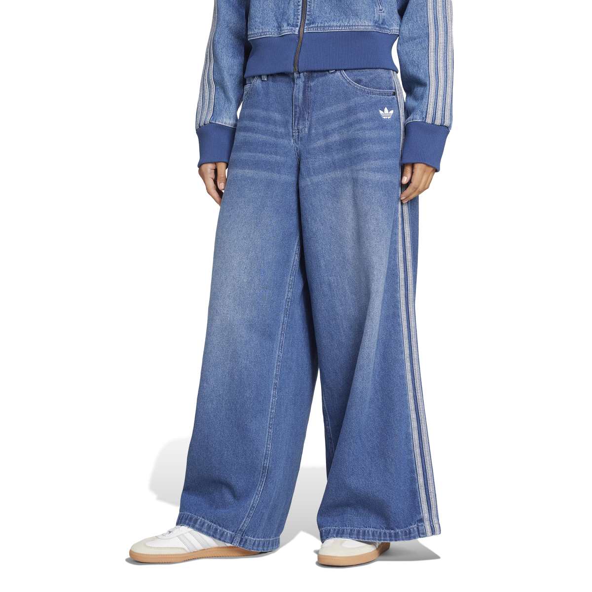 adidas Originals ADICOLOR FIREBIRD OVERSIZED DENIM PANT アディダスオリジナルス アディカラー デニム Adilenium パンツ H5071【レディース ワイドパンツ デニム スリーストライプ デイリーユーズ 25FW】