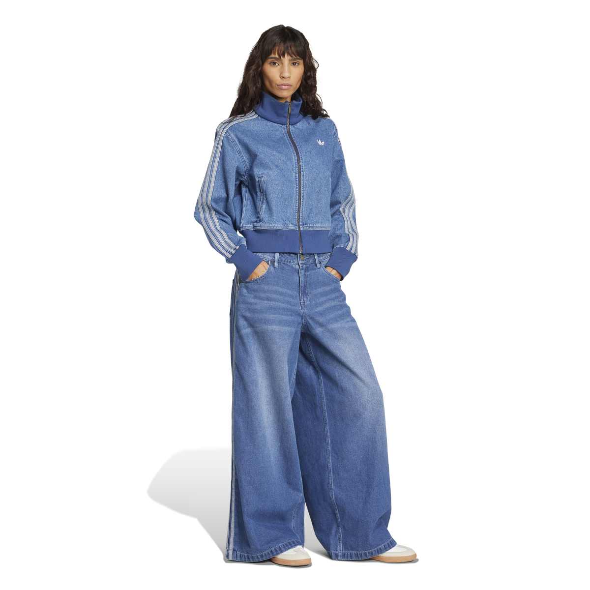 adidas Originals ADICOLOR FIREBIRD OVERSIZED DENIM PANT アディダスオリジナルス アディカラー デニム Adilenium パンツ H5071【レディース ワイドパンツ デニム スリーストライプ デイリーユーズ 25FW】